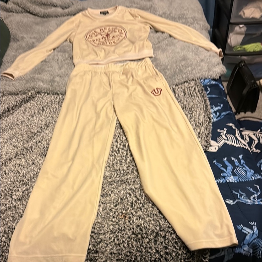 Cream Long Sleeve and Pants Set